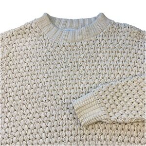 Vintage Eastwind By Alps Women's Fisherman's Knit Sweater‎ Ivory Size Large L